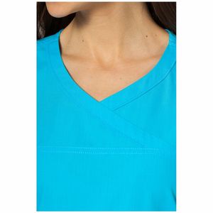 Ensembles d'uniformes de gommage col montant manches courtes femmes infirmière uniforme ensemble élastique séchage rapide vêtements chirurgicaux - Product Image 5