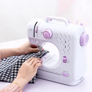 Portable Sewing Machine with Presser Foot Pedal Mini Electric Household Crafting Mending Sewing for Home Sewing Beginners