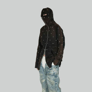 Sudaderas con Remaches, Fabricante OEM, 100% Algodón, Felpa, Invierno, Talla Grande, Transpirable, Ecológica, Detalle de Letras con Pedrería, Premium - Product Image 5