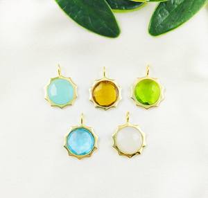 Pendentif Pierre de Lune Blanche 15mm Briolette Ronde Or 18K Vermeil Pendentif Collet en Argent Sterling 925 Pierre de Naissance Pendentif en Argent 925 - Product Image 2