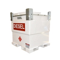 Réservoir stationnaire en acier carbone à double paroi de 1000 L, optimisé pour la distribution de carburant (Diesel/Essence/Huile/Liquide de refroidissement), rapide, pour usage intérieur