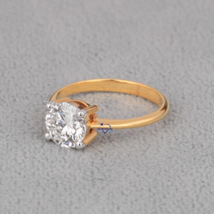 Meilleure bague en gros de haute qualité pour femmes bijoux étincelants en argent Sterling 925 Solitaire coupe ronde bague en diamant de laboratoire - Product Image 2