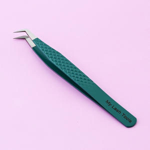 Nouvelle arrivée pince à épiler diamantée volume de 45 degrés pince à épiler extension de cils pince à épiler japonaise en acier inoxydable poignée souple - Product Image 3