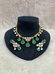 Premium Quality Minimal Wear <b>Necklace</b> <b>Set</b> Perfect For Engagement, Party Wear, <b>Wedding</b> Functions Luxury Finish Beautiful Colors - Product Image 5