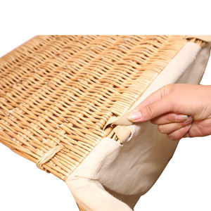 Panier de rangement en tissu tissé à la main en rotin et bambou, élégant, durable et écologique - Product Image 3