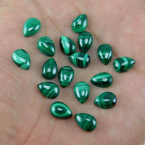 Cabochon de malachite poire 18x13 MM de taille et de forme calibrées 13x18mm pour la fabrication de bagues et de conceptions personnalisées. - Product Image 4