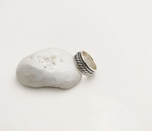 Hot Selling Handmade 925 Sterling Silver <b>Spinner</b> Band <b>Rings</b> <b>for</b> <b>Women</b> Bezel Setting Anti-Anxiety Wedding Jewelry Promises - Product Image 3