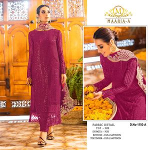 Costume pakistanais en faux georgette lourd avec broderie et travail de séquence, entièrement cousu, pour un usage quotidien - Product Image 5