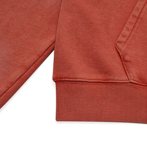 Nouvelle tendance surdimensionné poids lourd personnalisé lavé à l'acide sweats à capuche hommes Vintage sunfaded en détresse chaud rouge broderie patché à capuche - Product Image 4