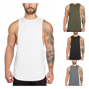 Camiseta sin mangas de gimnasio con logotipo personalizado al por mayor, camiseta sin mangas con tirantes musculares para entrenamiento físico, culturismo para hombres - Product Image 3