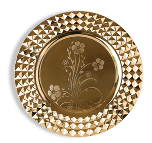 Bandeja de Metal duradera, decoración para servir alimentos, vajilla de acero inoxidable, plato cargador, bandeja para servir, plato cargador de Metal decorativo - Product Image 6