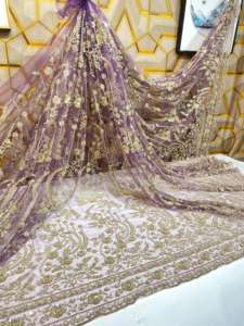 Totalmente bordado y tela con cuentas tela bordada cuentas importadas tela de malla hecha a mano - Product Image 5