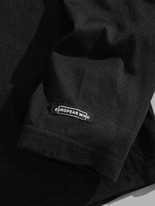 High Quality Men's Long Sleeve Shirt Cotton Material Plain Customized Full Sleeves Shirt for Men O-neck Breathable <b>Tshirt</b> - Product Image 5