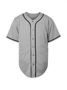 <b>Dropshipping</b> Men's Baseball Jersey Button Down Shirts Short Sleeve Hip Hop Sports Uniforms Custom Baseball Blank Custom Jersey - Product Image 2