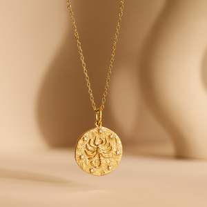 Scorpio Zodiac Necklace-Diamond Zircon Geometric <b>Chain</b> Trendy Religious Gift for Party - Product Image 3