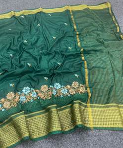 Sari de fiesta de diseñador con hermoso bordado - Product Image 4