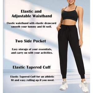 2025 Latest Fashion Ladies <b>Joggers</b> Premium Quality Comfortable Fleece Full Length Spandex/Nylon Quick Dry Drawstring Closure Low - Product Image 6