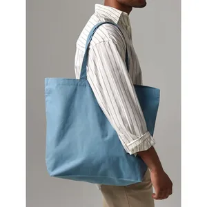 Sacs fourre-tout promotionnels en coton biologique teint naturellement, sacs de courses durables pour le merchandising - Product Image 1
