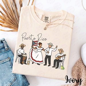 Camiseta Comfort Colors de Cultura Boricua, Camiseta de Danza Folclórica Puertorriqueña, Camiseta Promocional de Herencia Latina Hispánica - Product Image 1