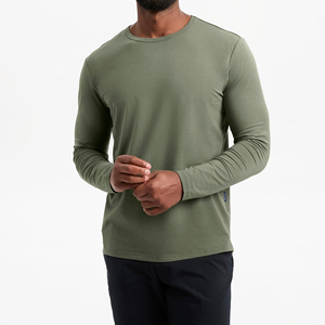 T-shirts rouges d'entraînement de qualité supérieure imprimés sur mesure à manches longues pour hommes, vêtements de sport et d'extérieur 100% coton à séchage rapide pour adultes - Product Image 3