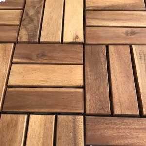 Dalles de terrasse modernes en bois d'acacia 300x300mm, antidérapantes, imperméables, lisses, bicolores, pour extérieur, maison, jardin, terrasse, cour - Product Image 2
