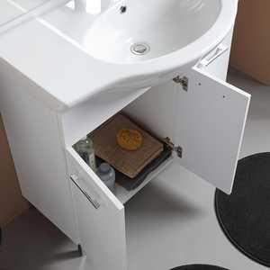 85cm Floor-Standing Bathroom Cabinet with Sink and <b>Mirror</b> White <b>Wall</b> Unit Ravenna Exported Bathroom <b>Sets</b> - Product Image 4