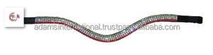 Bande de sourcils décorative en cristal multicolore de haute qualité à 5 rangées pour chevaux Matériau en cuir de cheval de qualité réelle - Product Image 2