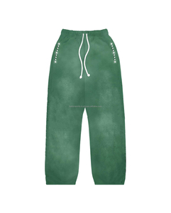 Survêtement de luxe pour hommes personnalisé Baggy 500 Gsm français éponge pantalons de survêtement à capuche ensembles pour bouffée impression empilé évasé solide motif - Product Image 5