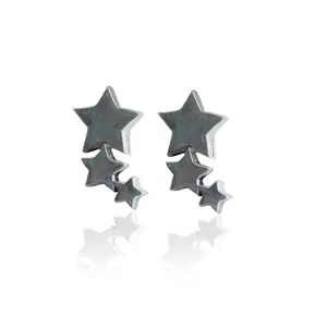Pendientes de Plata con Estrella Celestial para Mujer, Regalo de Joyería de Moda - Product Image 3