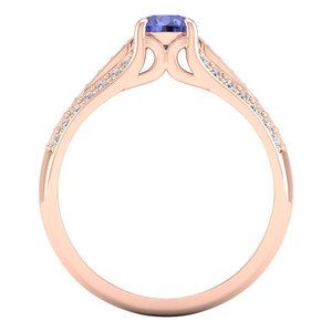 Bague en argent sterling 925 avec pierre précieuse tanzanite et moissanite pour femmes, fabriquée à la main, par REYES Manufacturer, bijoux de pierre de naissance - Product Image 4