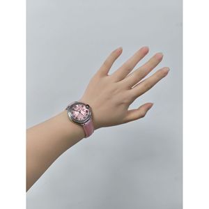 Montre mécanique automatique DEXCAR pour femme, cadran bleu avec chiffres romains, bracelet en cuir de veau - Product Image 6