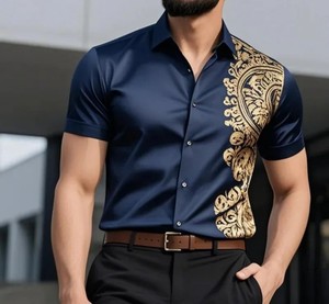 Camisas de Sarga de Diseño Casual Impresas en 3D Personalizadas, Mezcla de Poliéster/Algodón, Alta Calidad, Ecológicas, Transpirables para Verano, Mangas Largas - Product Image 2