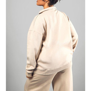 Sweat-shirt à capuche pour femme, respirant, en tricot, demi-zip, chemise décontractée d'hiver, pull avec logo sur le devant - Product Image 5