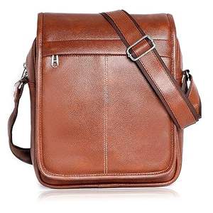 Standard Quality Genuine Leather Men's <b>Messenger</b> <b>Bag</b> with Zipper Closure and Button Decoration Men's Office Shoulder <b>Bag</b> - Product Image 3