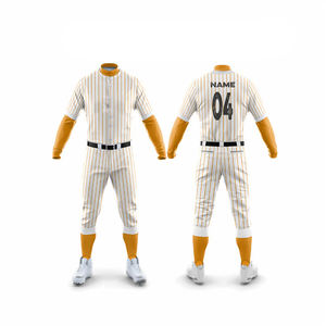 Nuevas camisetas de béisbol personalizadas con estampado de transferencia de calor para adultos, uniforme de béisbol para hombre, Kit de camiseta de softbol de manga larga a rayas, botones 100% - Product Image 4
