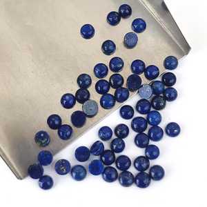 Pendentif Collier Fait Main en Lapis Lazuli de Haute Qualité, Coupe Rose Ronde, Calibré 4mm/5mm/10mm/12mm, Dos Plat, pour la Fabrication de Bijoux - Product Image 5