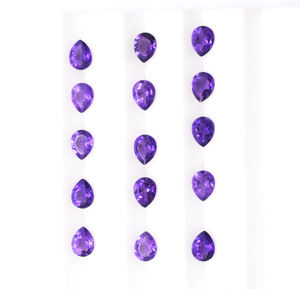 Pierres précieuses en améthyste naturelle, facettées en forme de poire, calibrées, tailles pour la fabrication de bijoux, pierres en vrac, 4x3 mm, améthyste africaine facettée en forme de poire - Product Image 5