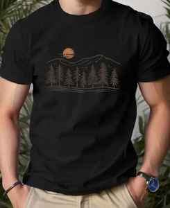 T-shirt pour homme, essentiel, ultra doux, confortable, été, écologique, appliques, denim, batik, tissus en velours côtelé, 100% coton, patchs - Product Image 1