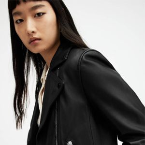 Chaqueta de piel de oveja auténtica para mujer de motocicleta al por mayor chaqueta de piel auténtica de primavera a la moda estilo bombardero recortada para mujer - Product Image 4