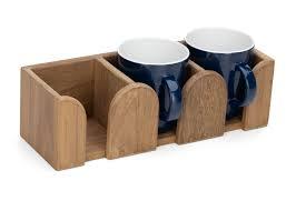 Juego de bandejas de madera para bebidas, organizador de bebidas de madera maciza sostenible para decoración de cafeterías y restaurantes - Product Image 3