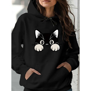 Kinitwear Sudadera de pulóver para mujer Sudadera con capucha de ocio de un color Otoño/Invierno Hecho en China - Product Image 1