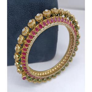 Bracelets ouvrables classiques en moissanite plaqués or, style antique, pour occasions spéciales, lot de deux paires pour femmes - Product Image 1