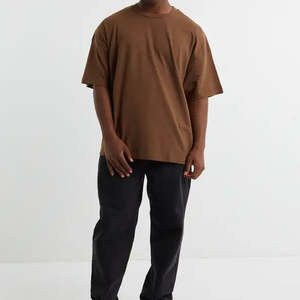 OEM ropa de calle de peso pesado 100% algodón gota hombro Hip Hop camiseta personalizada de gran tamaño suelta hombres camisetas OEM telas personalizadas - Product Image 4