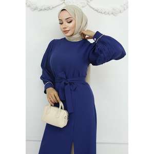 ชุดเซ็ต Indigo Ripped MSW19239-3 สไตล์ลำลองสำหรับใส่ทุกวัน เสื้อทอผสมสแปนเด็กซ์ คอกลม แขนยาว ผ้าโพลีเอสเตอร์ 100% ไซส์ XS ถึง 5XL ความยาวระดับกลาง สำหรับฤดูใบไม้ร่วง ลายโลโก้สีพื้น - Product Image 2