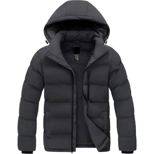 Chaqueta acolchada para hombre ultra cálida personalizada con poliéster transpirable Chaqueta acolchada para hombre de alta calidad con puños elásticos - Product Image 1