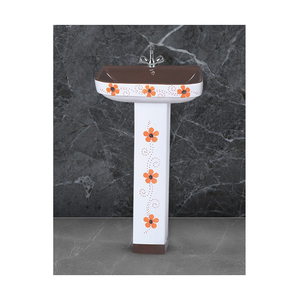 Venta al por mayor de lujo de cerámica de lavado a mano del lavabo Pedestal de calidad superior para el baño de lujo de diseño de lujo de forma ovalada de calidad superior - Product Image 1