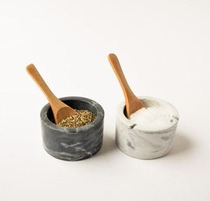 Lot de 2 bols à sucre et à sel fantaisie en marbre massif de forme personnalisée Design merveilleux Bols à sucre de cuisine faits à la main et très demandés - Product Image 1