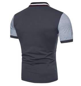 Vêtements de sport pour hommes en gros, chemise de golf en tissu large respirant à rayures anti-rides, patchwork, logo personnalisé - Product Image 2