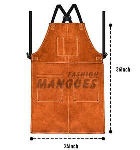 Delantal de Cuero Genuino Resistente al Fuego y al Calor, Diseño en Relieve, Uniforme Unisex para Personal de Enfermería, Color y Logotipo Personalizables - Product Image 5