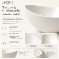 Bol en céramique blanc en forme de bateau, prix d'usine, bord incurvé moderne, bol à soupe et à salade en porcelaine pour restaurant, vente en gros